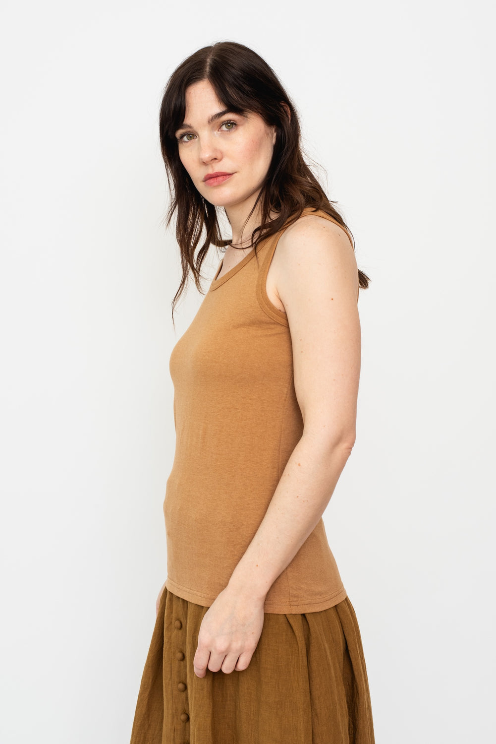 UNDYED Cotton Tank Top, Camel