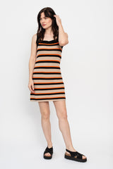 Temporal Crochet Stripe Mini Dress
