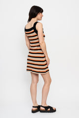 Temporal Crochet Stripe Mini Dress