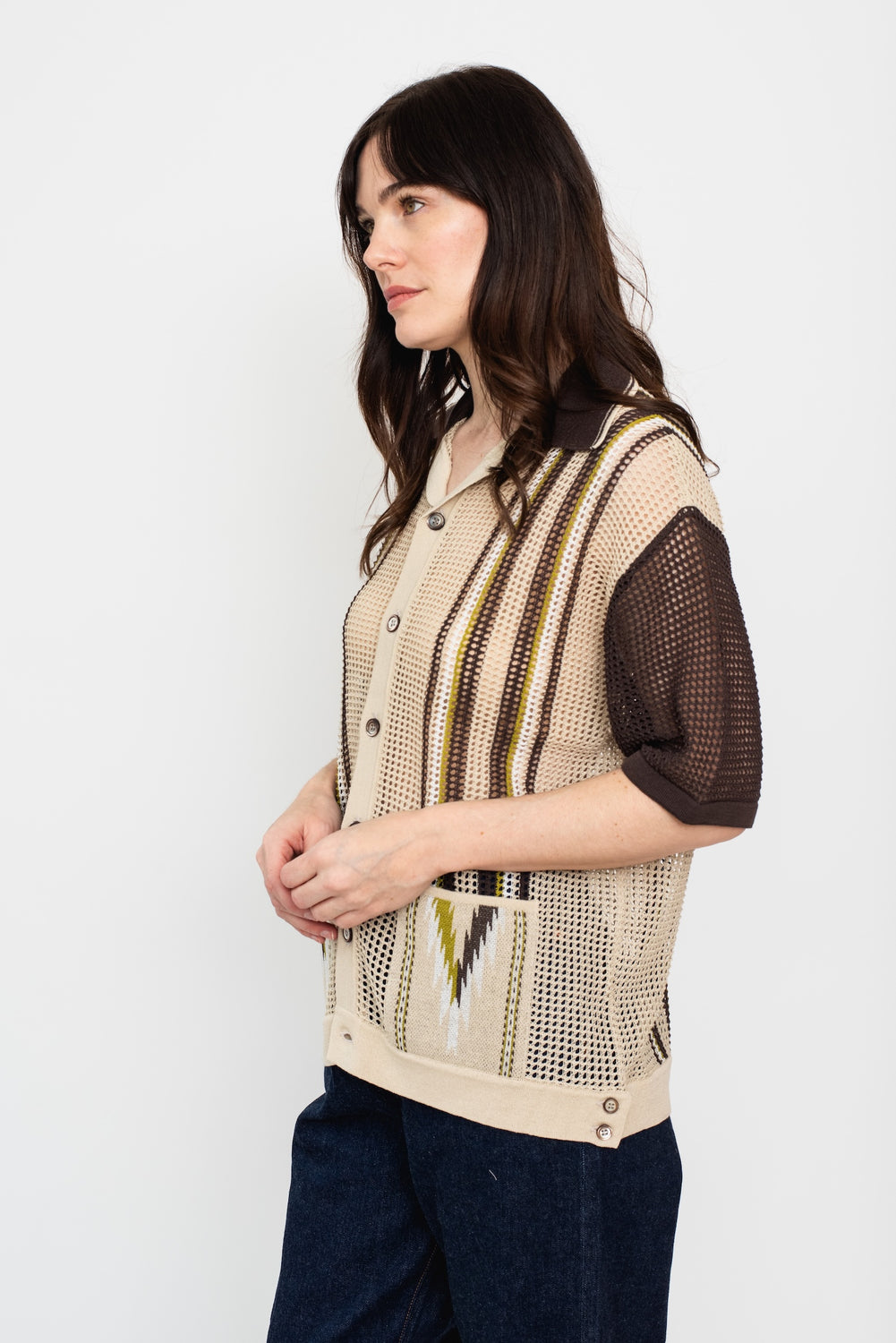 12G Mesh Knit TENNESSEE Cuba Polo, Beige