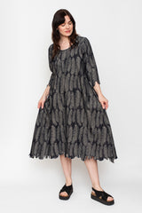 5oz MAGPIE Denim OLIVE Dress, Dark Indigo