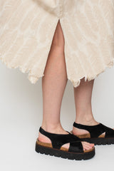 5oz MAGPIE Denim OLIVE Dress, Ecru