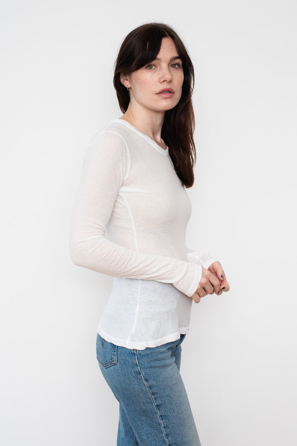 Hi-Soft Jersey L/S T-Shirt, White