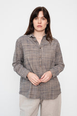 Organic Cotton Long Sleeve Shirt, Navy Gray