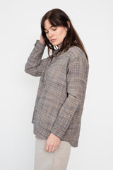 Organic Cotton Long Sleeve Shirt, Navy Gray