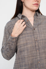 Organic Cotton Long Sleeve Shirt, Navy Gray