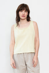 Silk and Cotton Knit Pullover Vest, Light Yellow