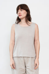 Silk and Cotton Knit Pullover Vest, Light Grey