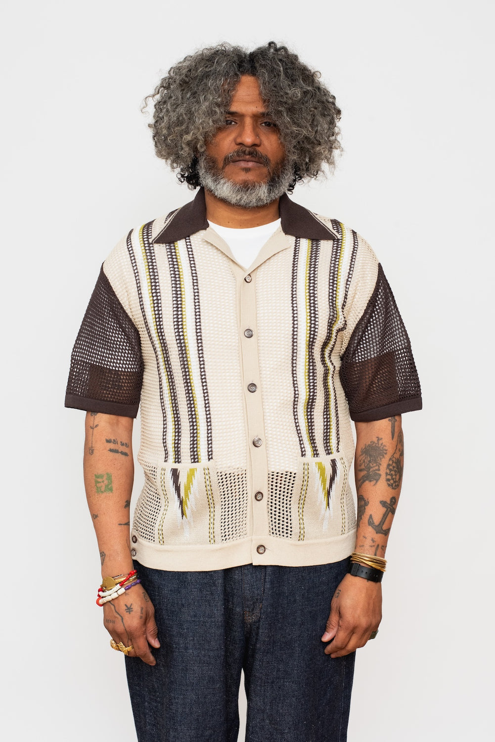 12G Mesh Knit TENNESSEE Cuba Polo, Beige