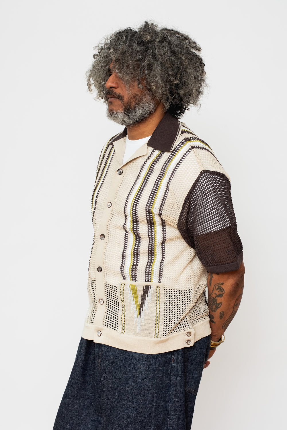 12G Mesh Knit TENNESSEE Cuba Polo, Beige