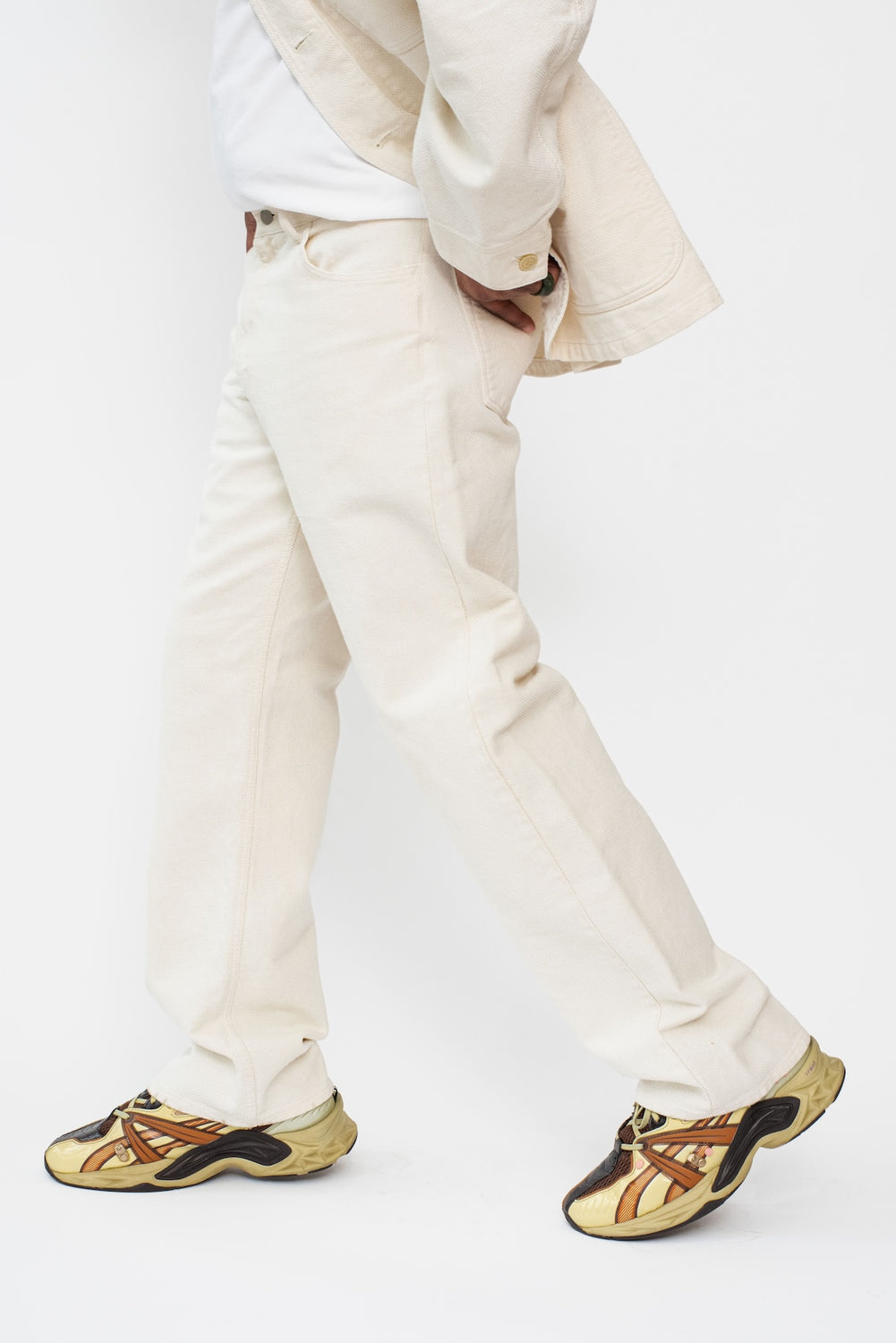 Woven Yukizarashi Sashiko Jeans, Natural