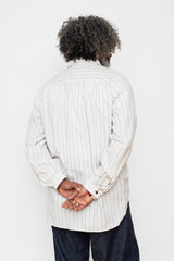 Unisex Asymmetric Stripe Cotton Shirt