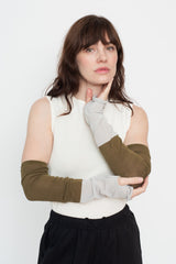 Ice Cotton Gauze Arm Covers, Khaki
