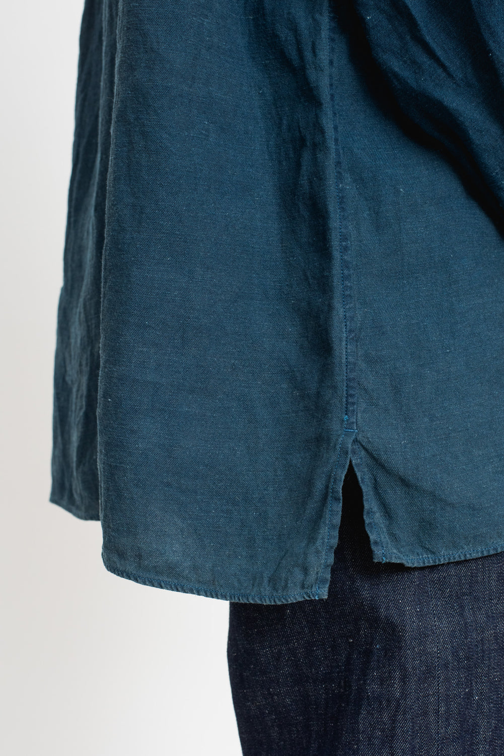 Washi and Hemp L/S Shirt, Natural Indigo and Walnut