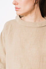 Linen Blouse with Collar, Mole