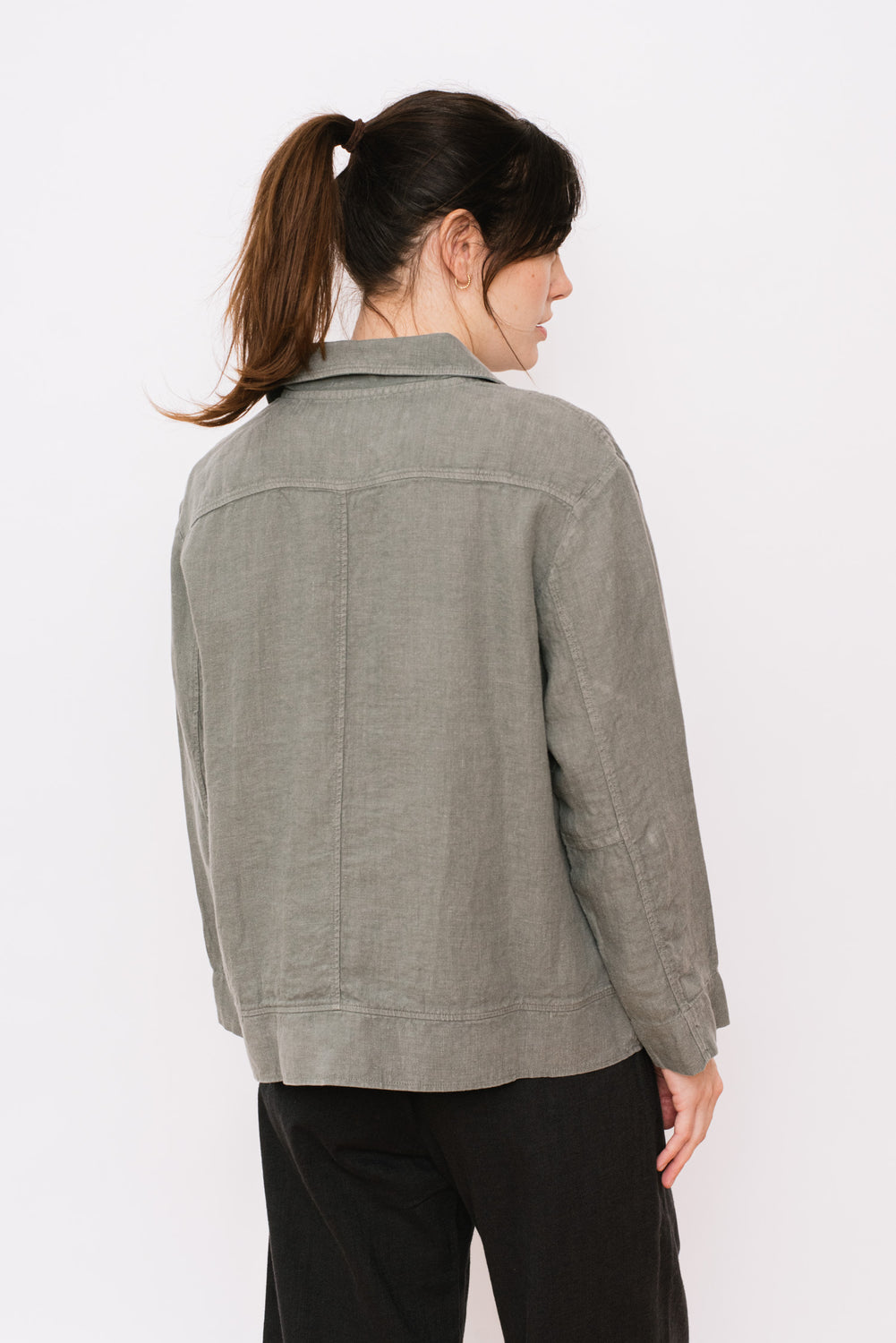 Short Linen Jacket, Cement