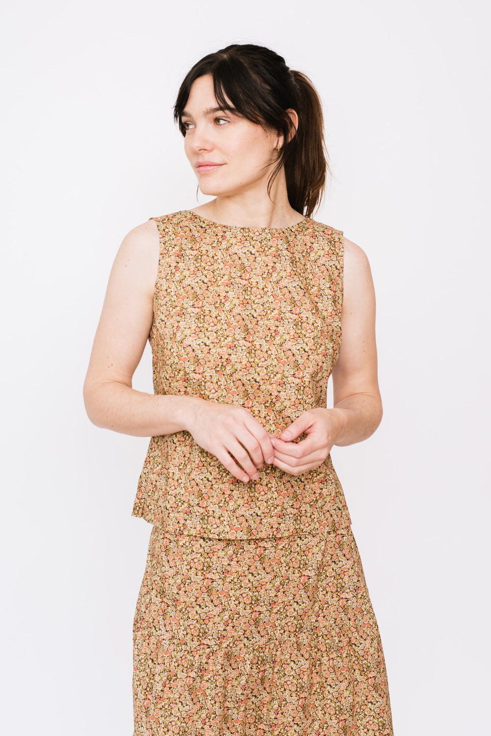 Sleeveless Liberty Print Top