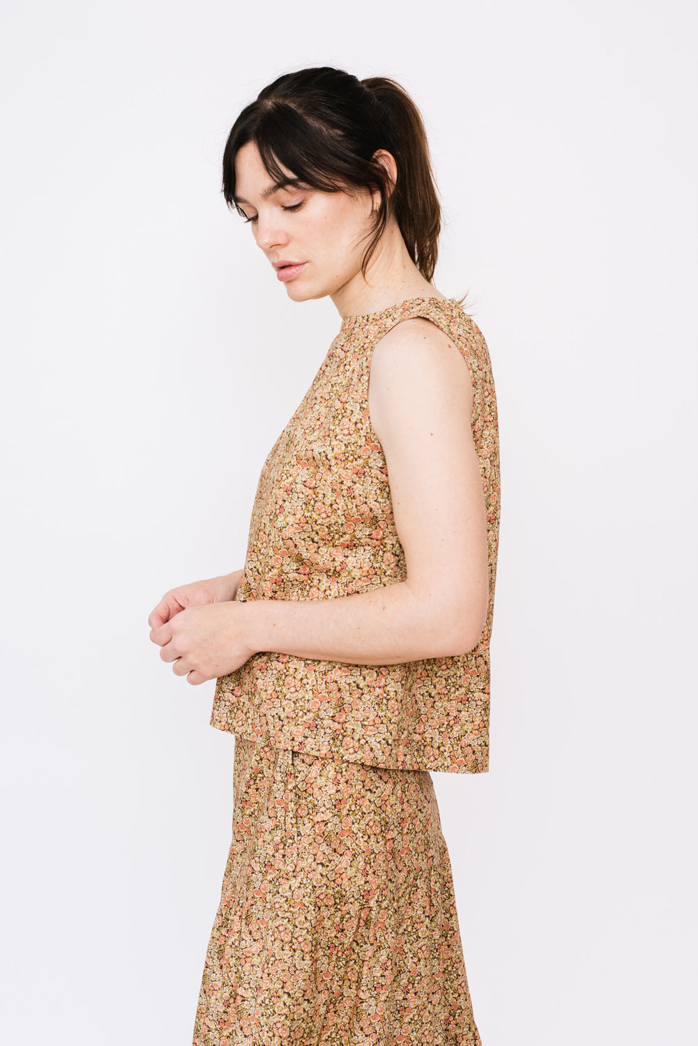 Sleeveless Liberty Print Top