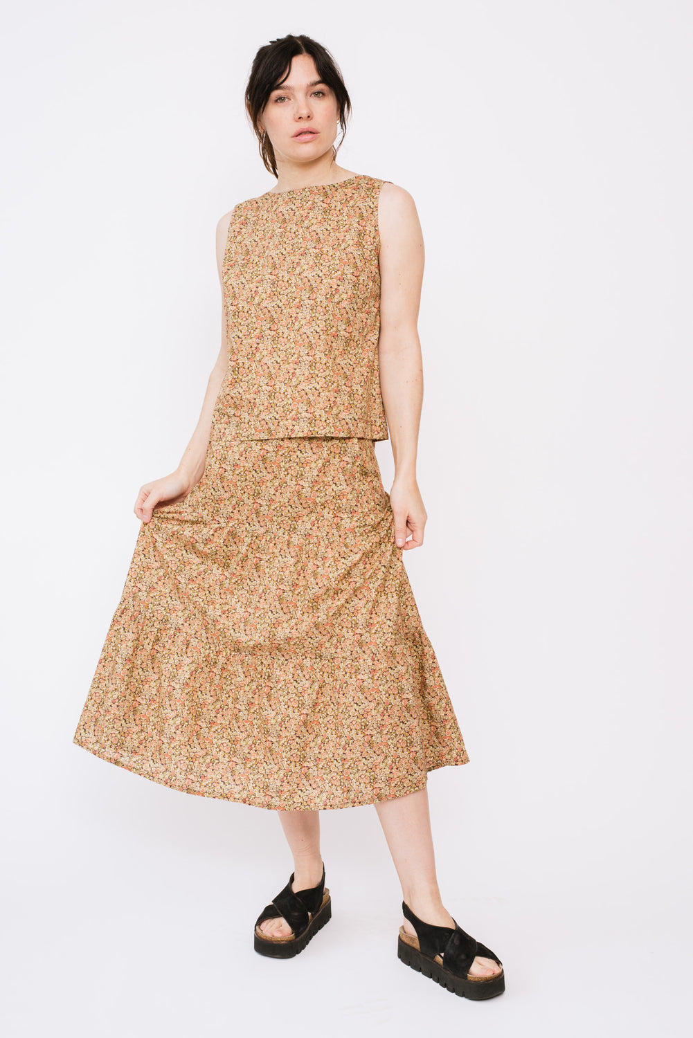 Sleeveless Liberty Print Top