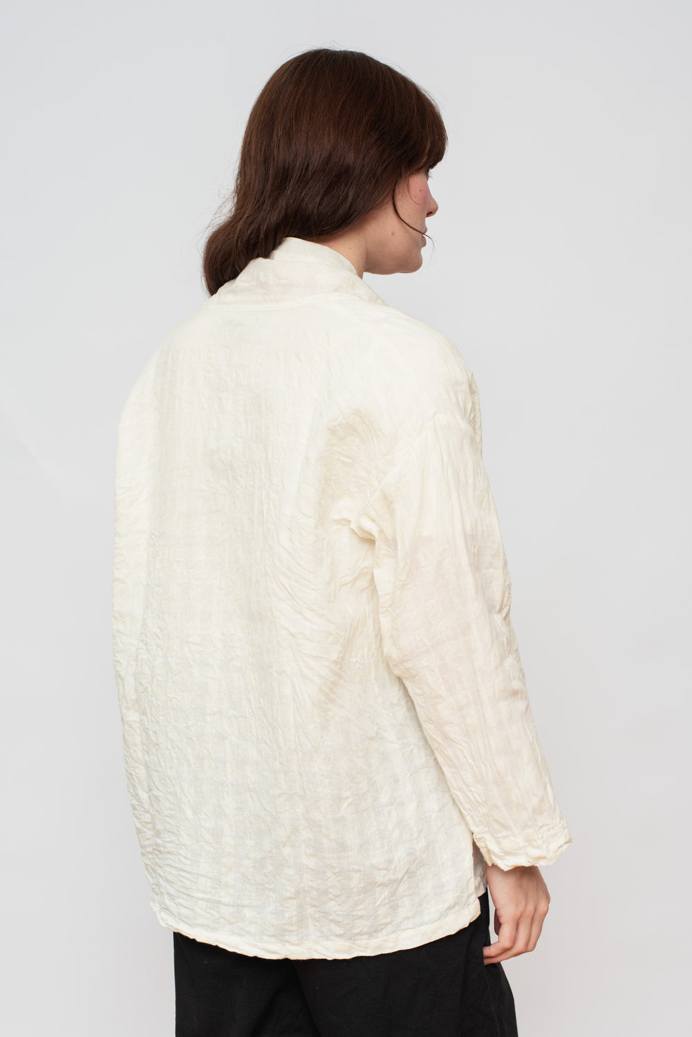 Gingham Check Robe White
