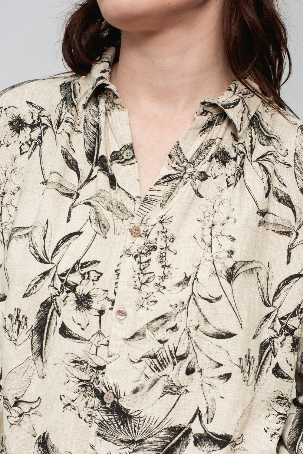 Botanical Print Shirt Natural
