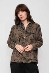 Botanical Print Shirt Mocha