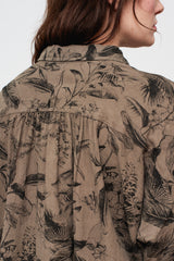 Botanical Print Shirt Mocha