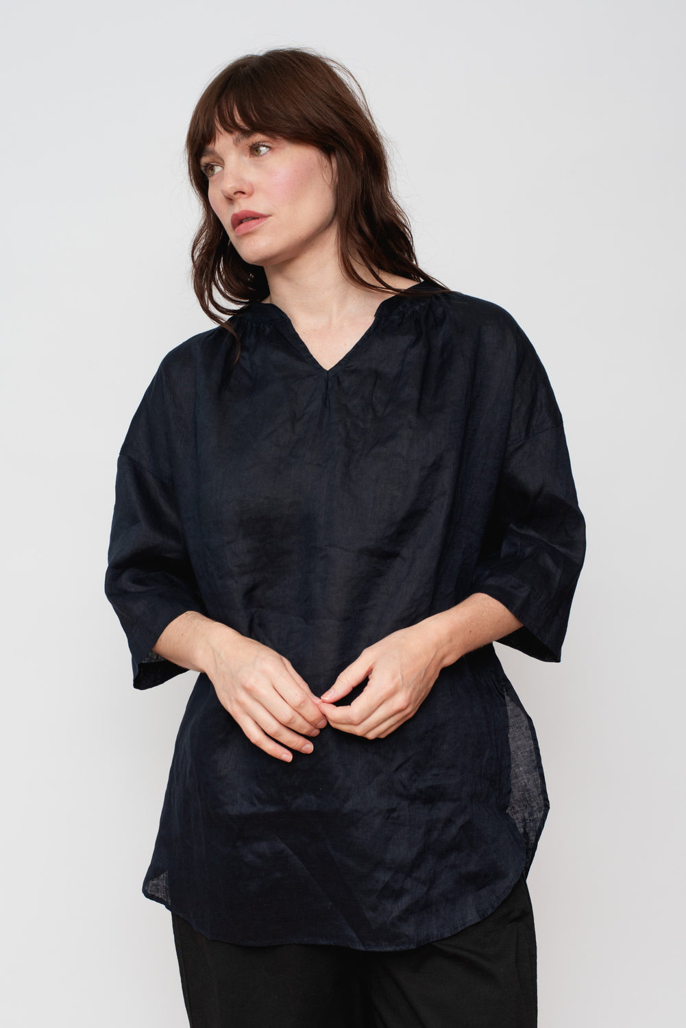 Linen Canvas Tunic Navy