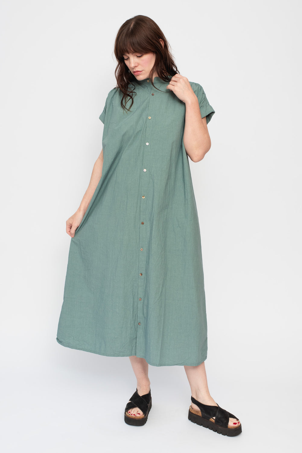 Cotton Typewriter Dress Ice Blue