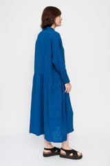 French Linen Dress Blue