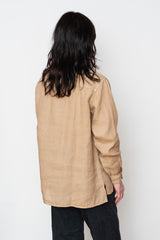 Unisex Hemp Long Sleeve Shirt, Walnut