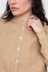 Unisex Hemp Long Sleeve Shirt, Walnut