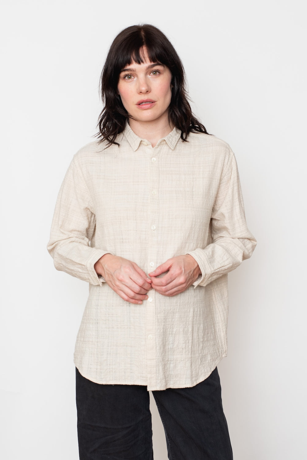 Organic Cotton Long Sleeve Shirt, Natural
