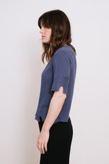 Cotton Knit Sweater, Violet Blue