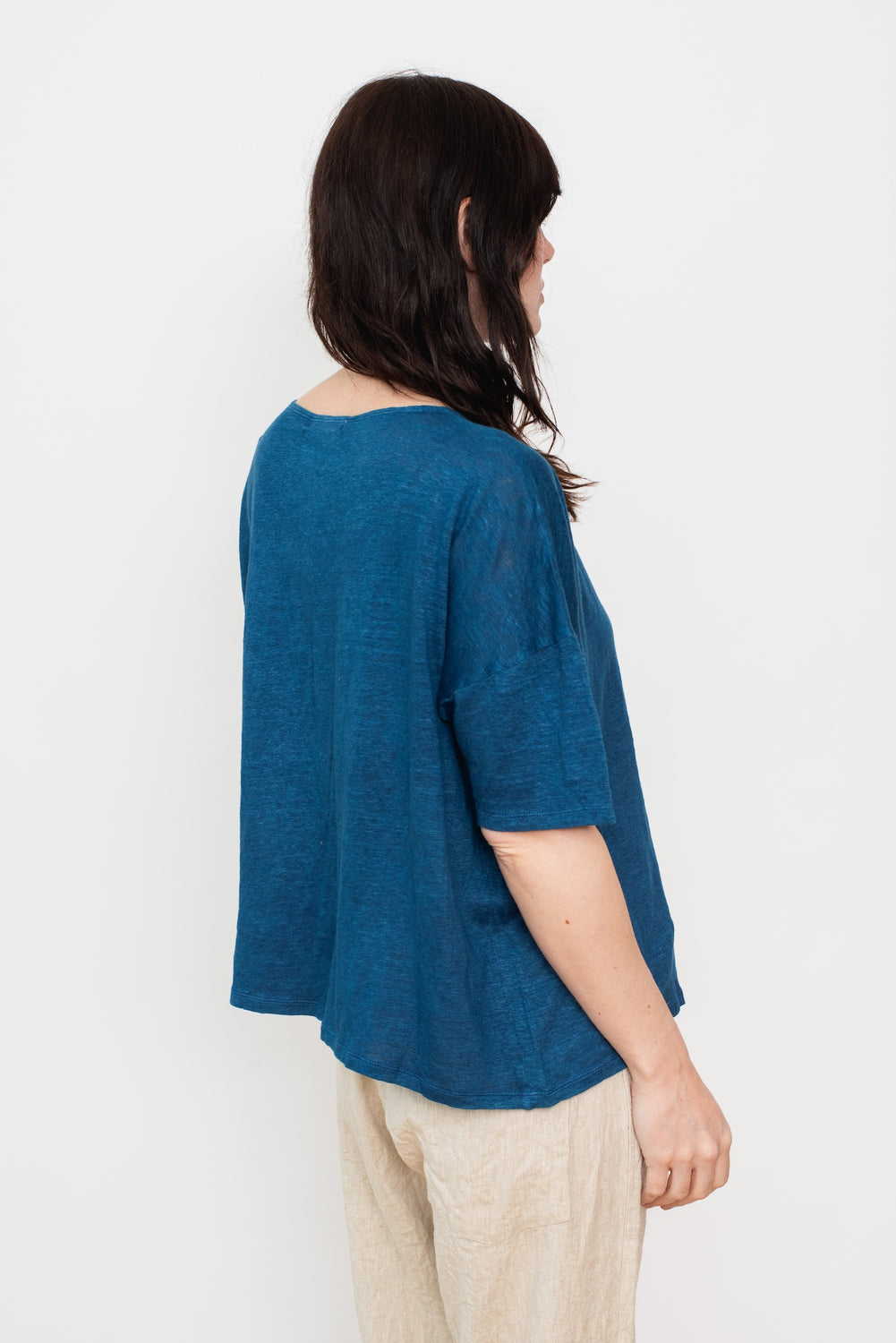 Natural Hand Dye Indigo Linen Pullover