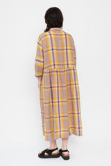 Linen Check Dress Beige