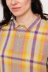 Linen Check Dress Beige