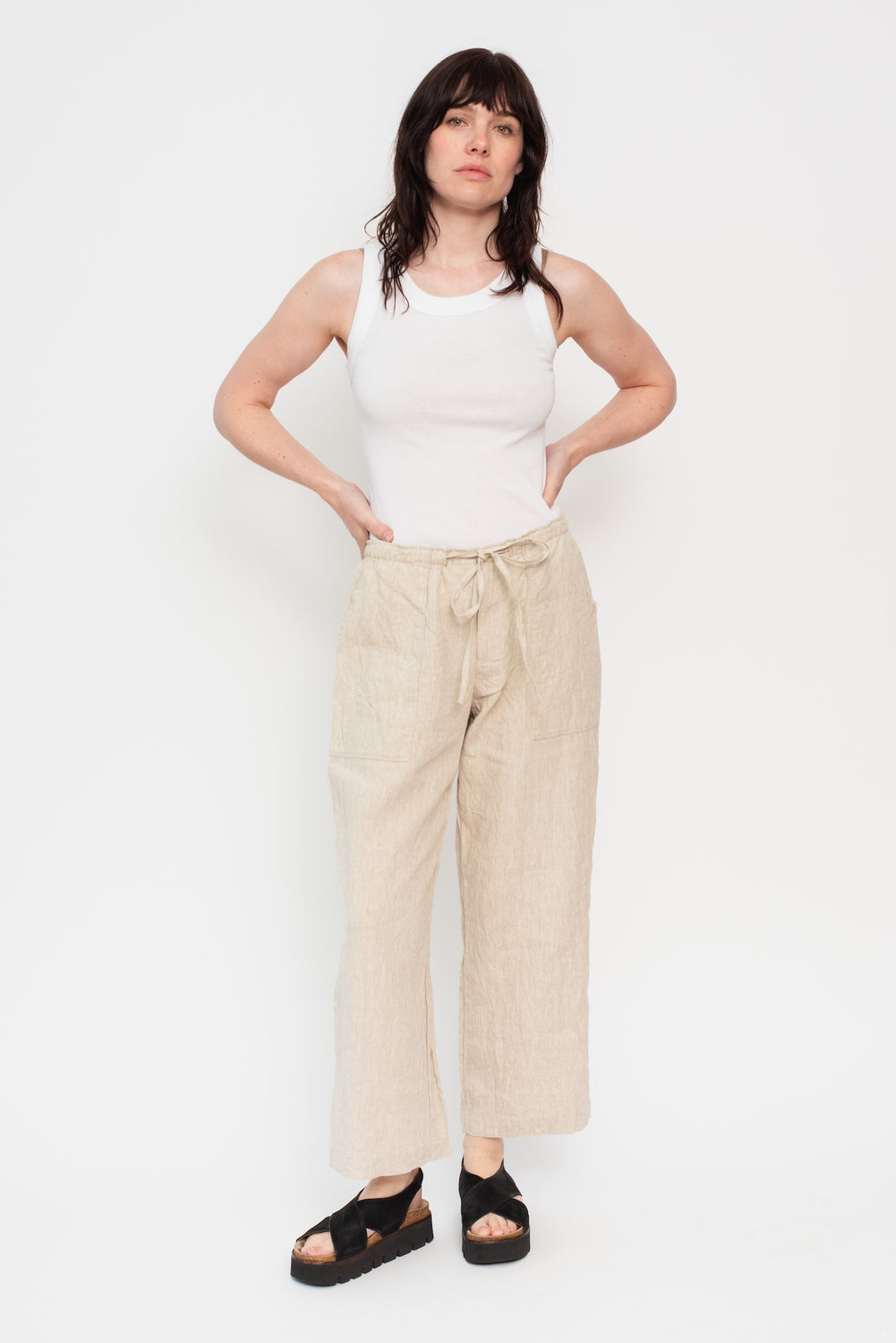 Color Linen Pants Natural