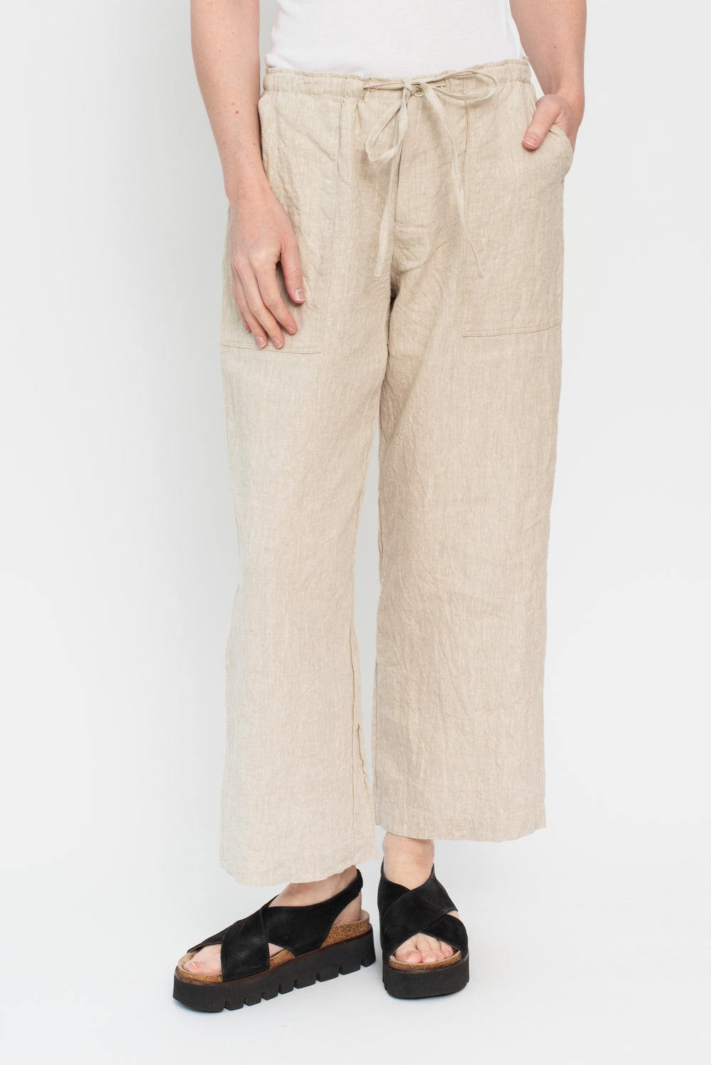 Color Linen Pants Natural