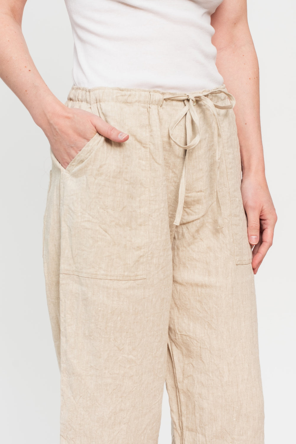 Color Linen Pants Natural