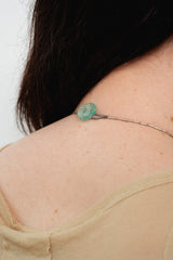 Silver Beads Necklace with Roman Glass and Aquamarine