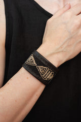 Beaded and Leather Cuff