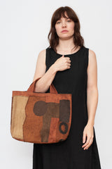 Persimmon Dyed Collage Tote Bag