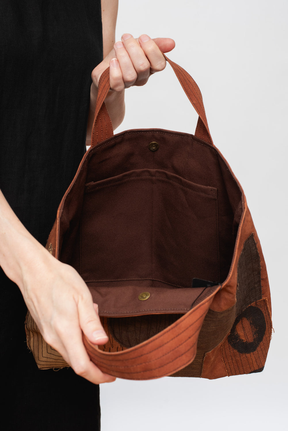 Persimmon Dyed Collage Tote Bag