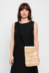 Embroidered Linen Shoulder Bag