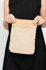 Embroidered Linen Shoulder Bag