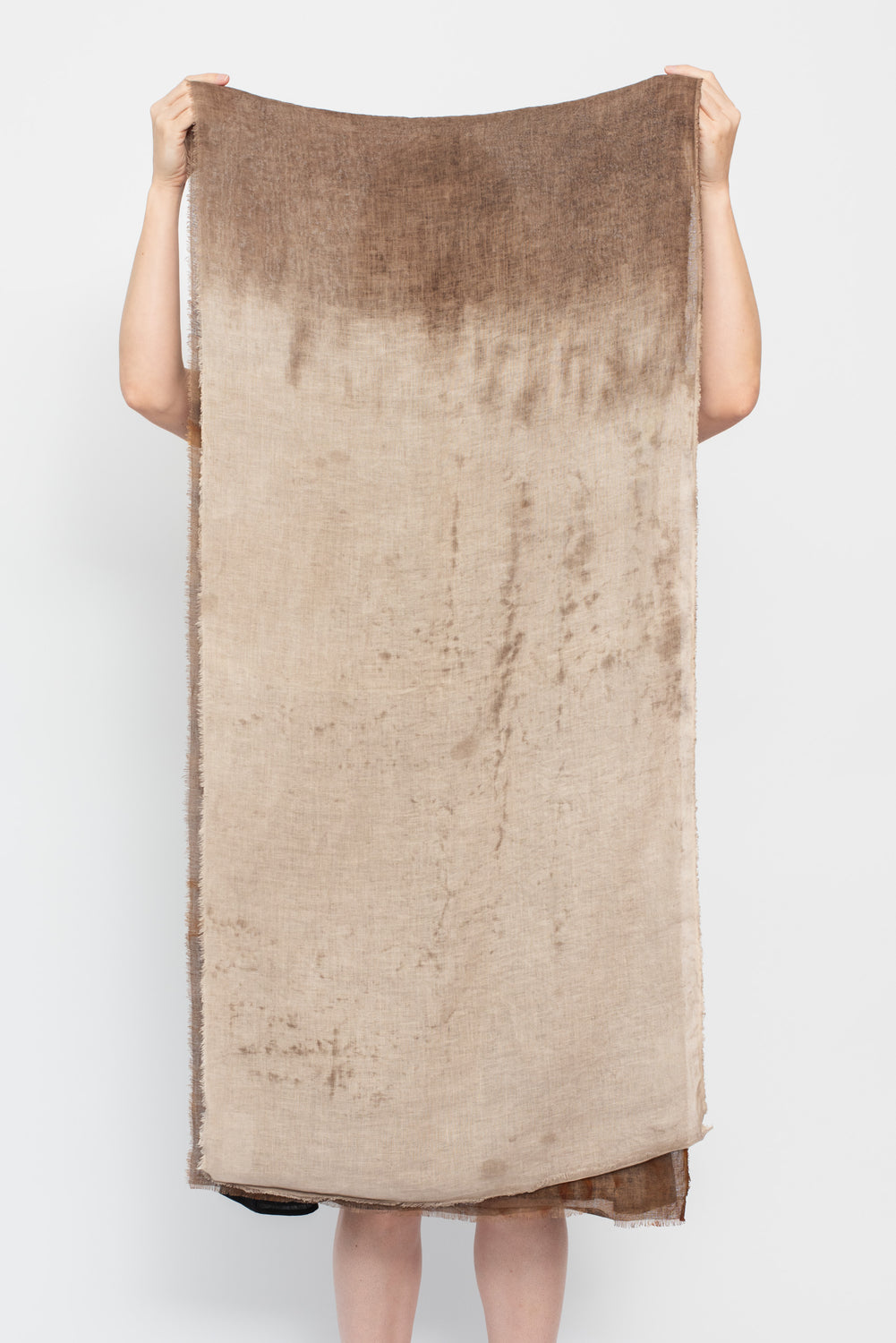 Rust Dyed Linen Textile 05