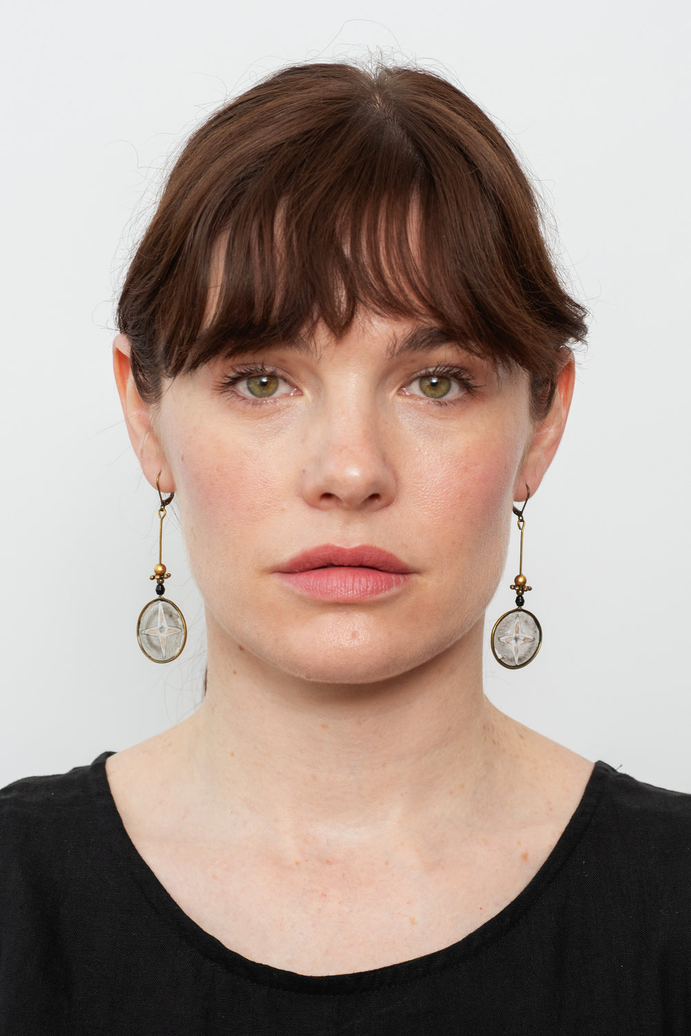 Resin and Brass Earrings