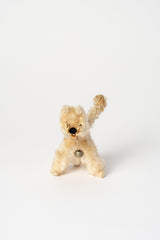 Vintage Japanese Plush Dog with Bell-Miniature Stuffed Animal