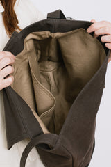 Canvas Messenger Bag Medium Grey